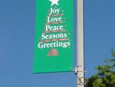 Green Holiday Pole Banner