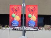 Red Holiday Greetings Pole Banners